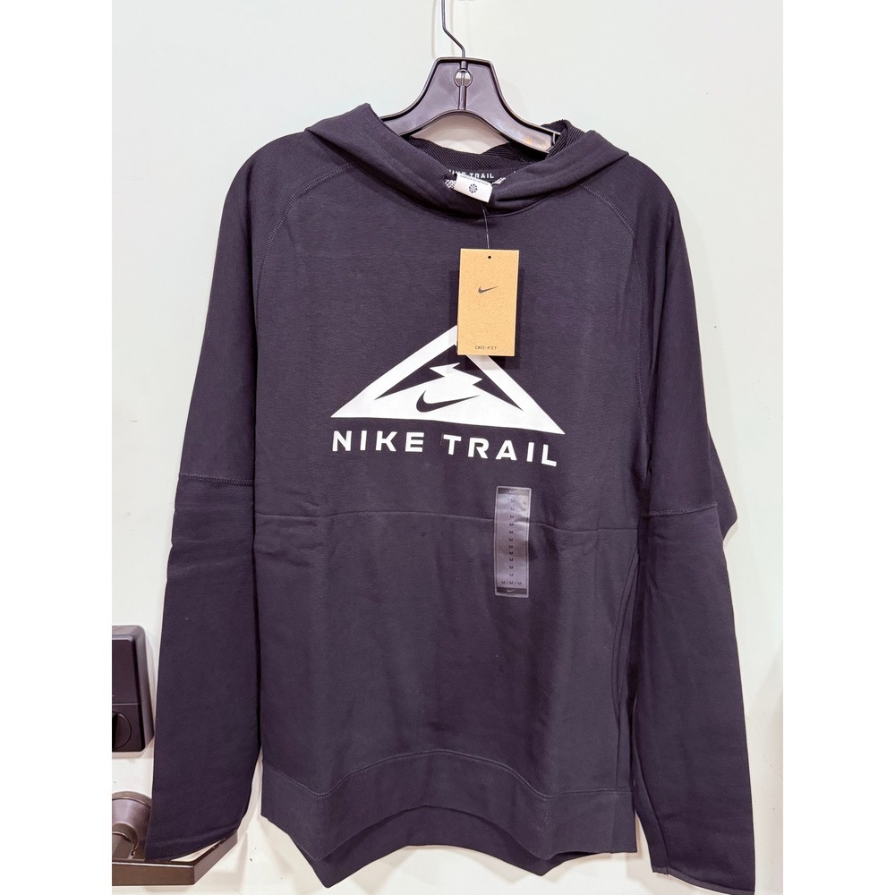 Nike Trail Hoodie Mens Size M Black NWT Dri-FIT Running Pullover DV9324-010